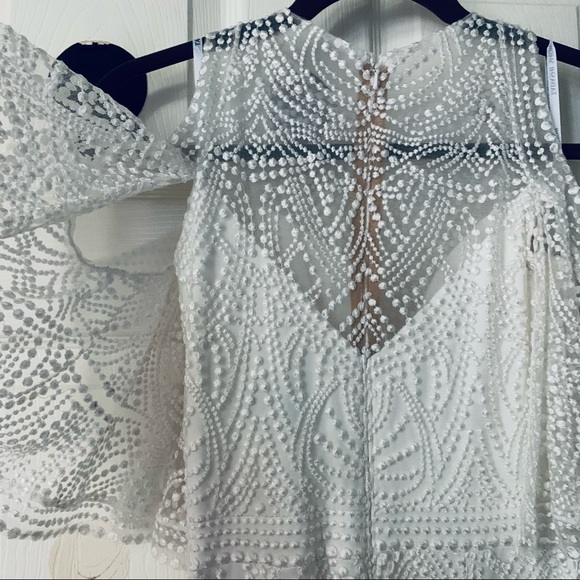 Accept offer 💒  Tadashi Shoji Luz Embroidered Cold Shoulder Gown - Picture 7 of 8